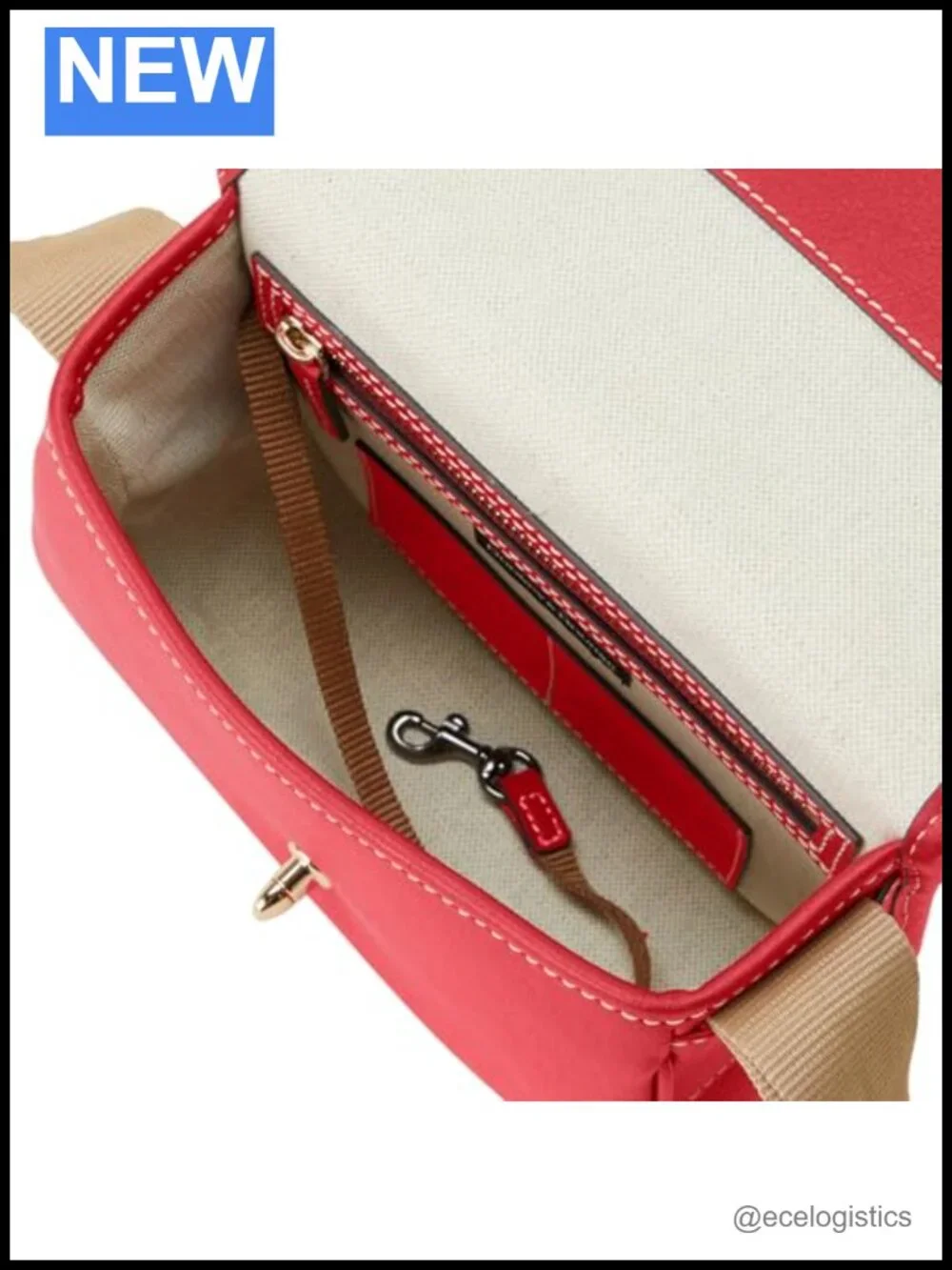Dooney & Bourke Leather Crossbody Saddle Bag with Adjustable Strap